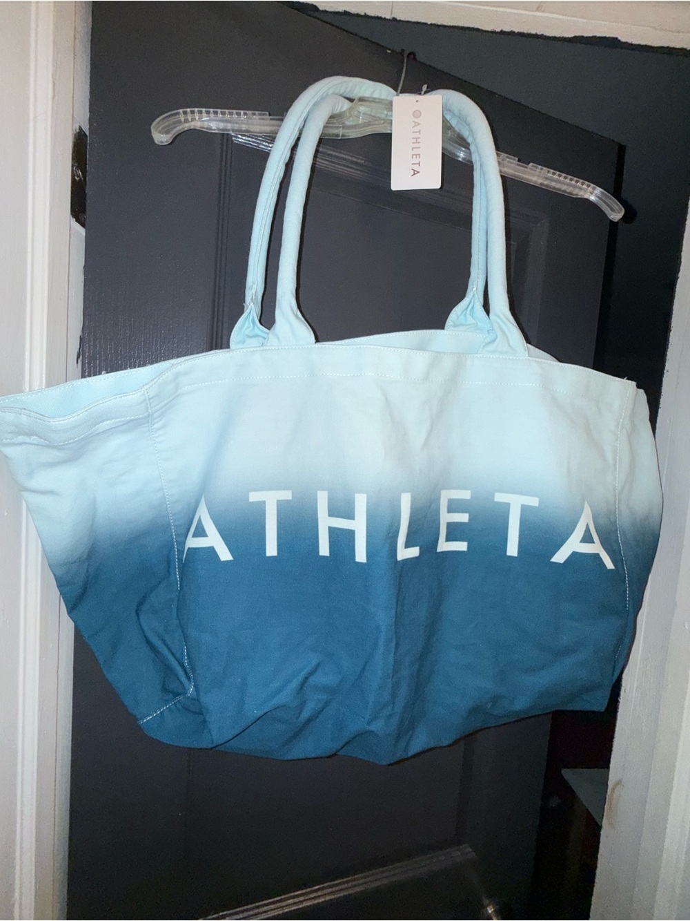 Athleta Blue Ombre Canvas Tote